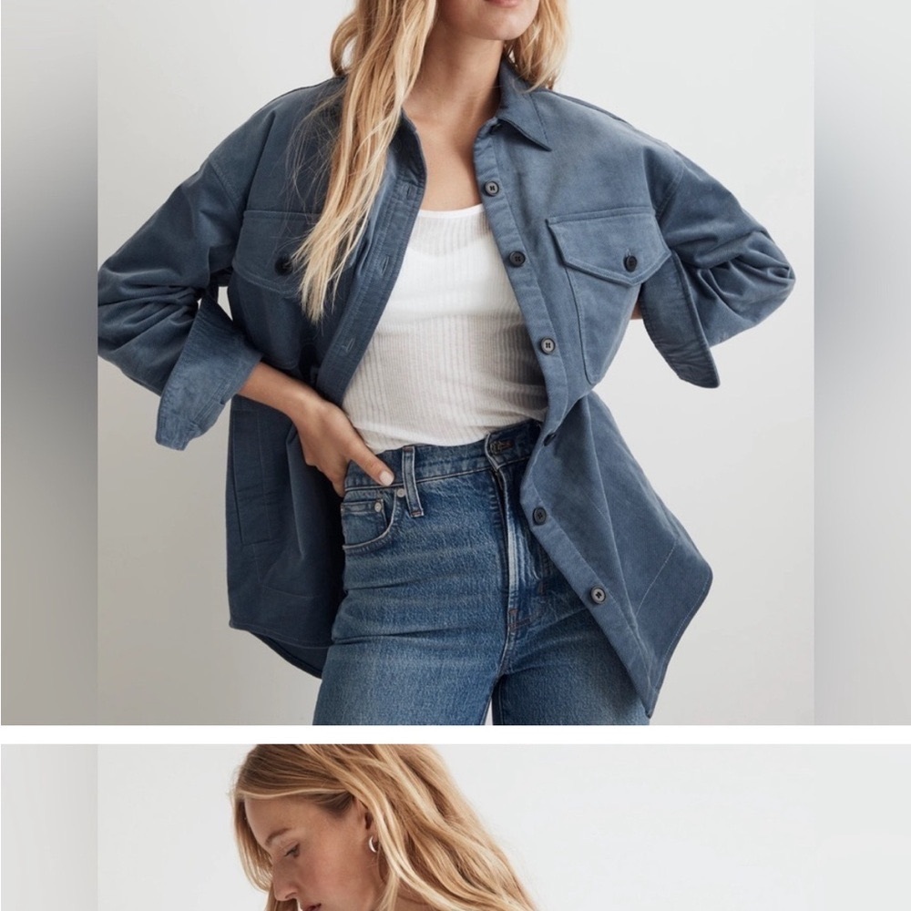 Madewell oversized corduroy Blue shirt Jacket